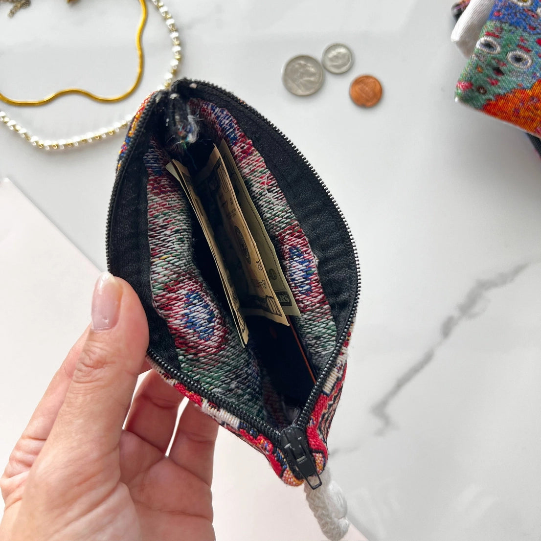 Cute Fabric Pouch | Handmade Coin Purse | Floral
