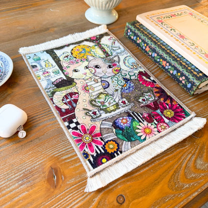 Mini Turkish Rug | Office Decor | Cat Design