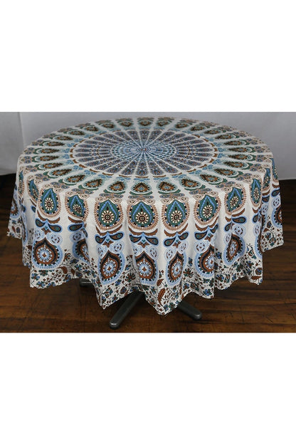 Round Mandala Tapestry | Blue & White
