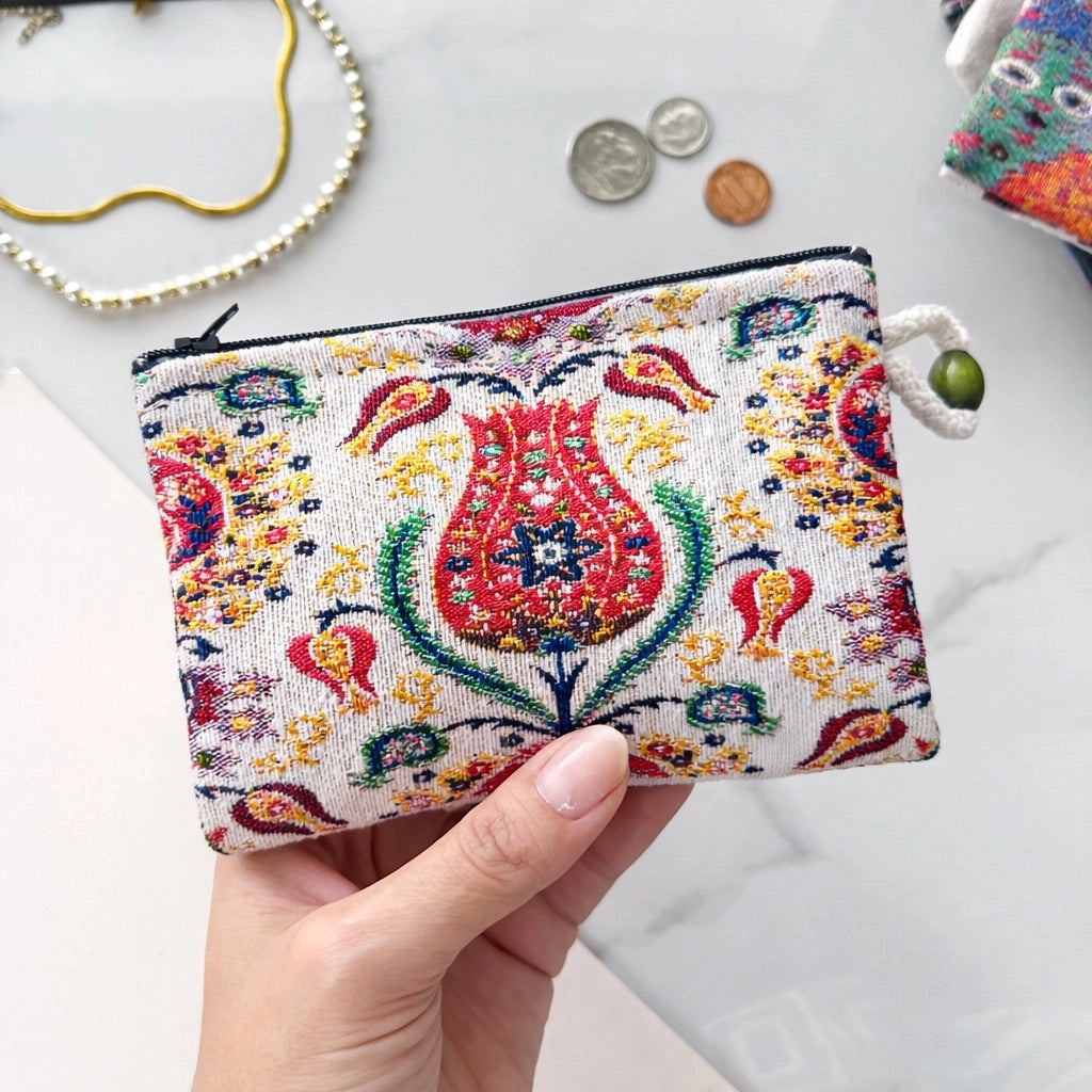 Cute Fabric Pouch | Handmade Coin Purse | Floral