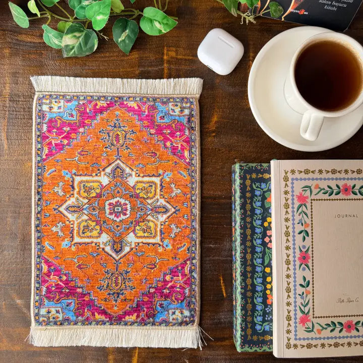 Mini Turkish Rug | Persian Rug Mousepad | Office Decor