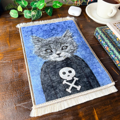 Mini Turkish Rug | Office Decor | Cat Design