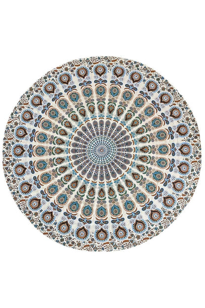 Round Mandala Tapestry | Blue & White