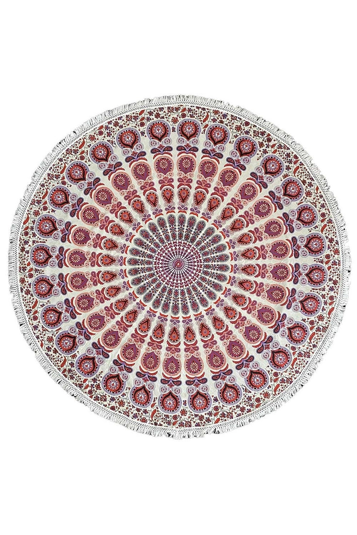 Round Mandala Tapestry | Purple & Red