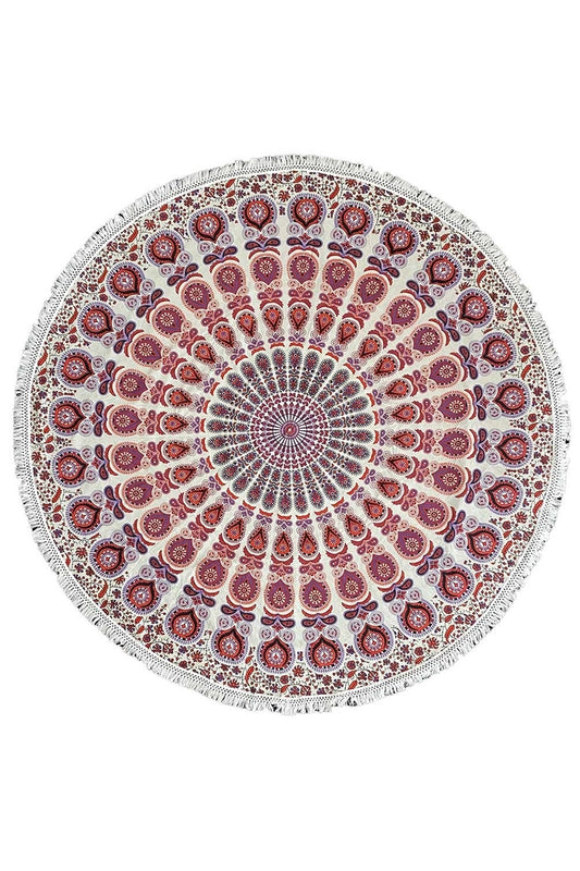 Round Mandala Tapestry | Purple & Red