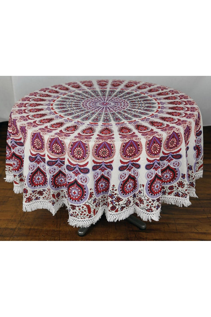 Round Mandala Tapestry | Purple & Red