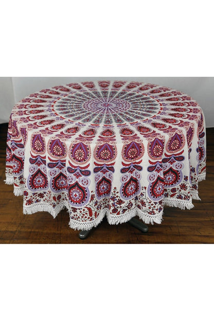 Round Mandala Tapestry | Purple & Red