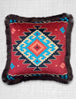 Velveteen Fringed Pillow | Red Aztec Design