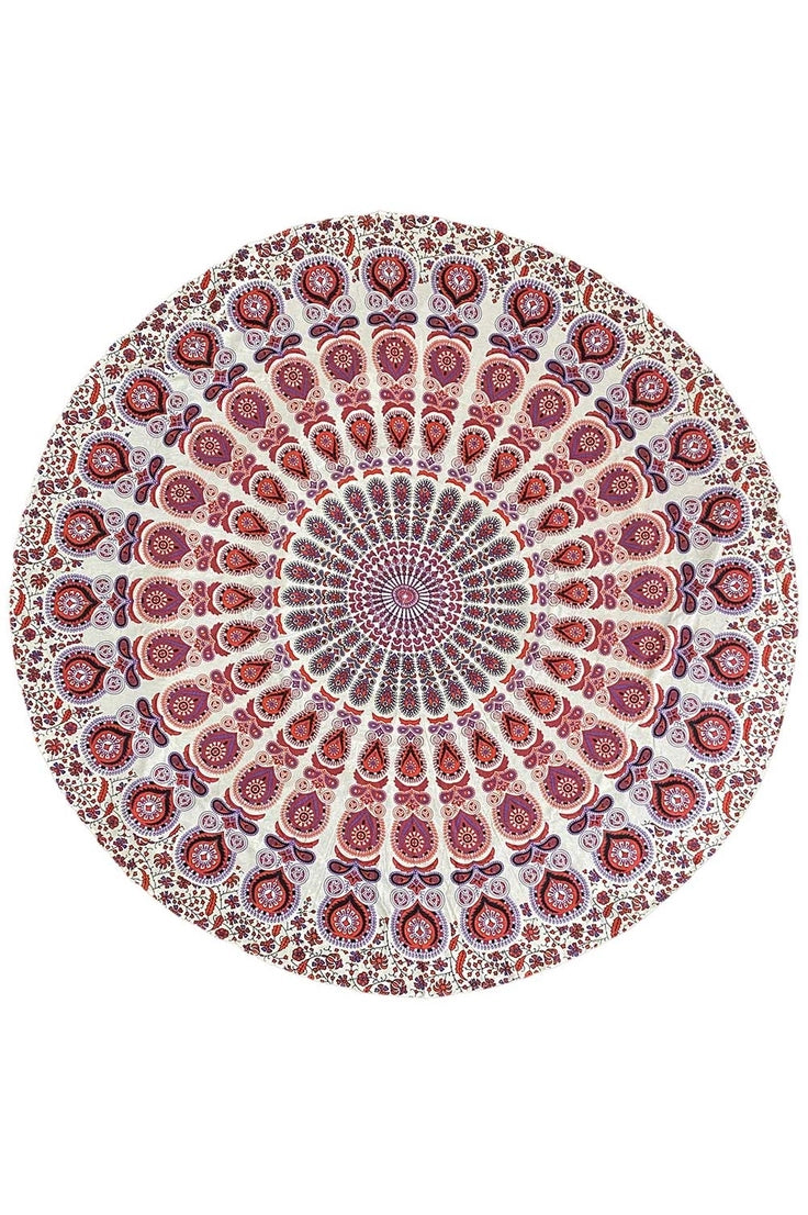 Round Mandala Tapestry | Purple & Red