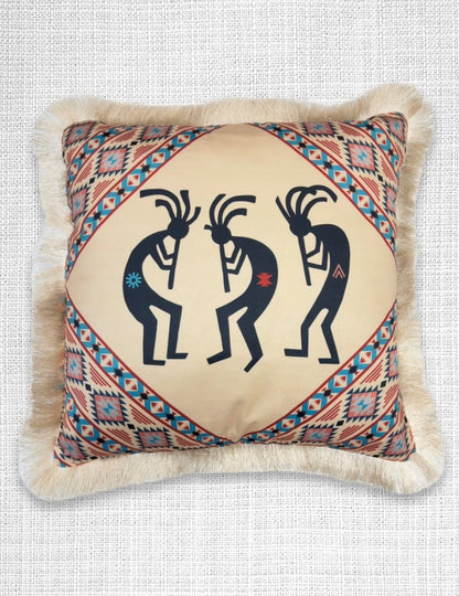 Velveteen Fringed Pillow | Kokopelli Southwest Design