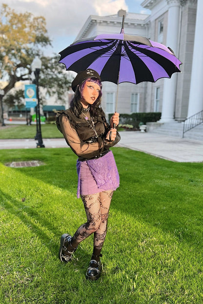 Batwing Pagoda Umbrella | Striped