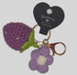 Purple Strawberry & Daisy Keychain | Bag Charm