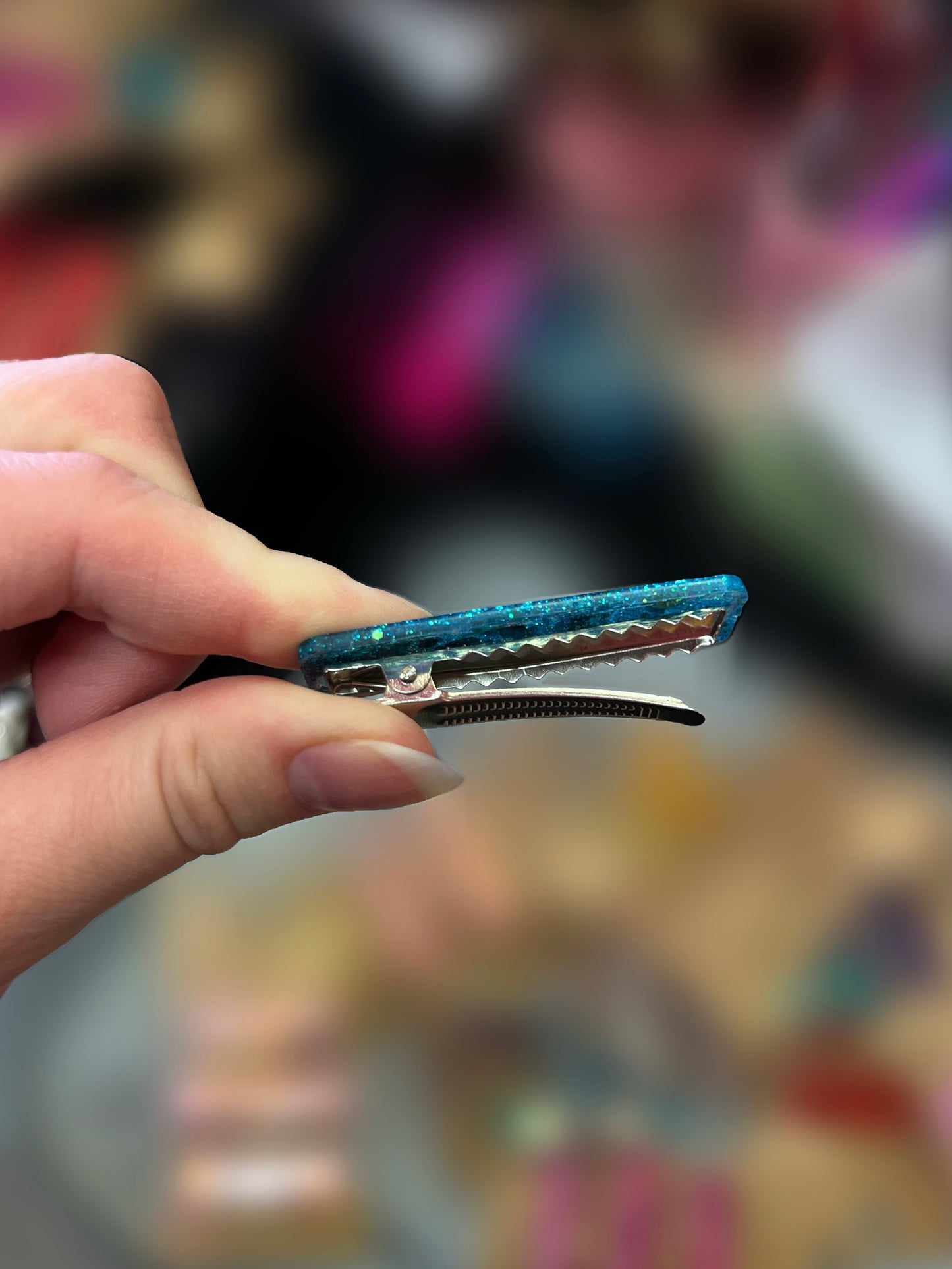 Handmade Glitter Hair Clips | Resin Alligator Clip