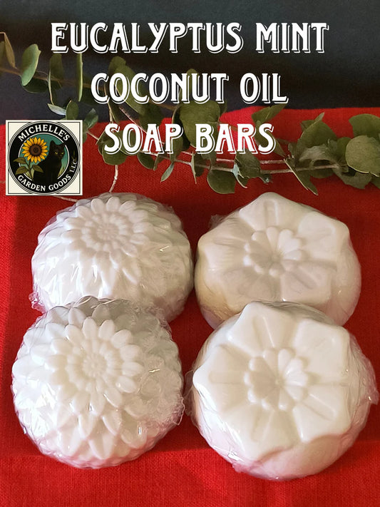Eucalyptus Mint Coconut Oil Soap Bars With Loofah Soap Bag