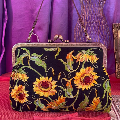 Sunflower Kiss Lock Bag