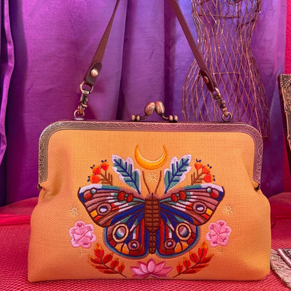 Moon Moth Vintage Kiss Lock Bag