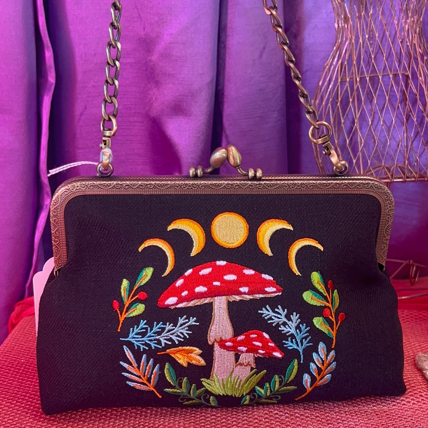 Celestial Mushroom Kiss Lock Bag