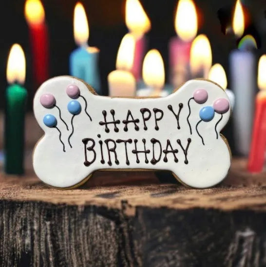 Happy Birthday Dog Cookie 7"