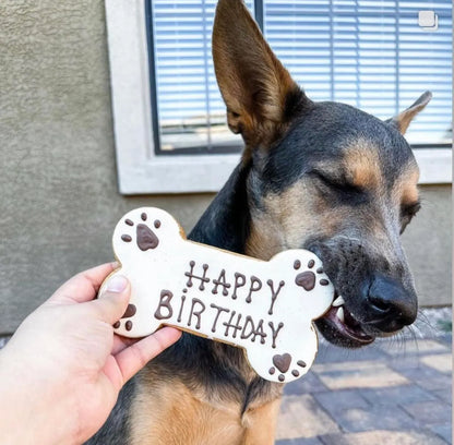Happy Birthday Dog Cookie 7"