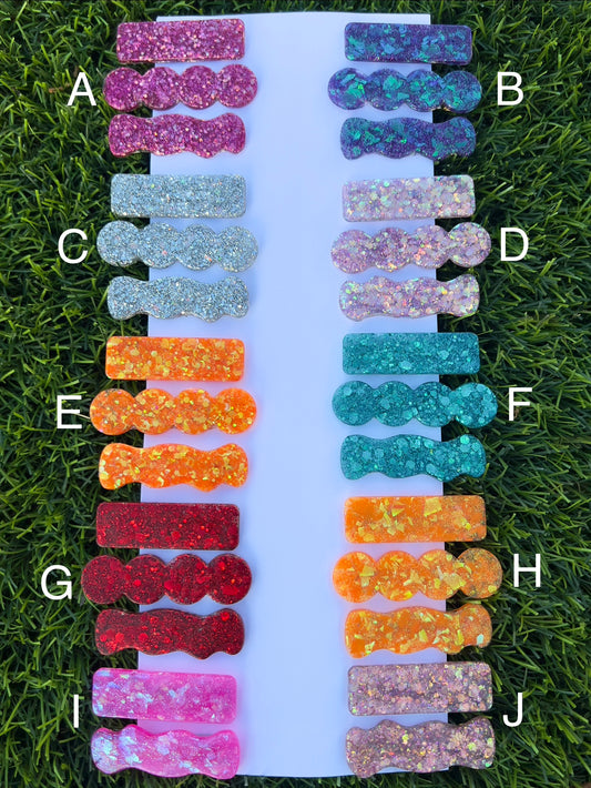 Handmade Glitter Hair Clips | Resin Alligator Clip