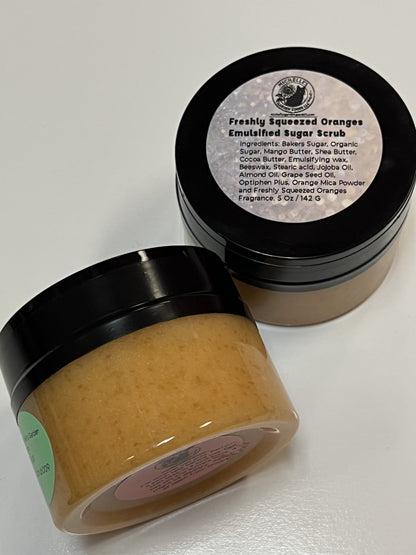 Freshly Squeezed Oranges Emulsified Sugar Scrub with Spoon Large