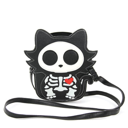 Skeleton Kitty Crossbody - Glow in the Dark
