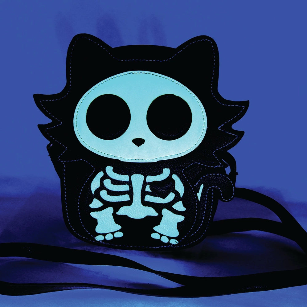 Skeleton Kitty Crossbody - Glow in the Dark