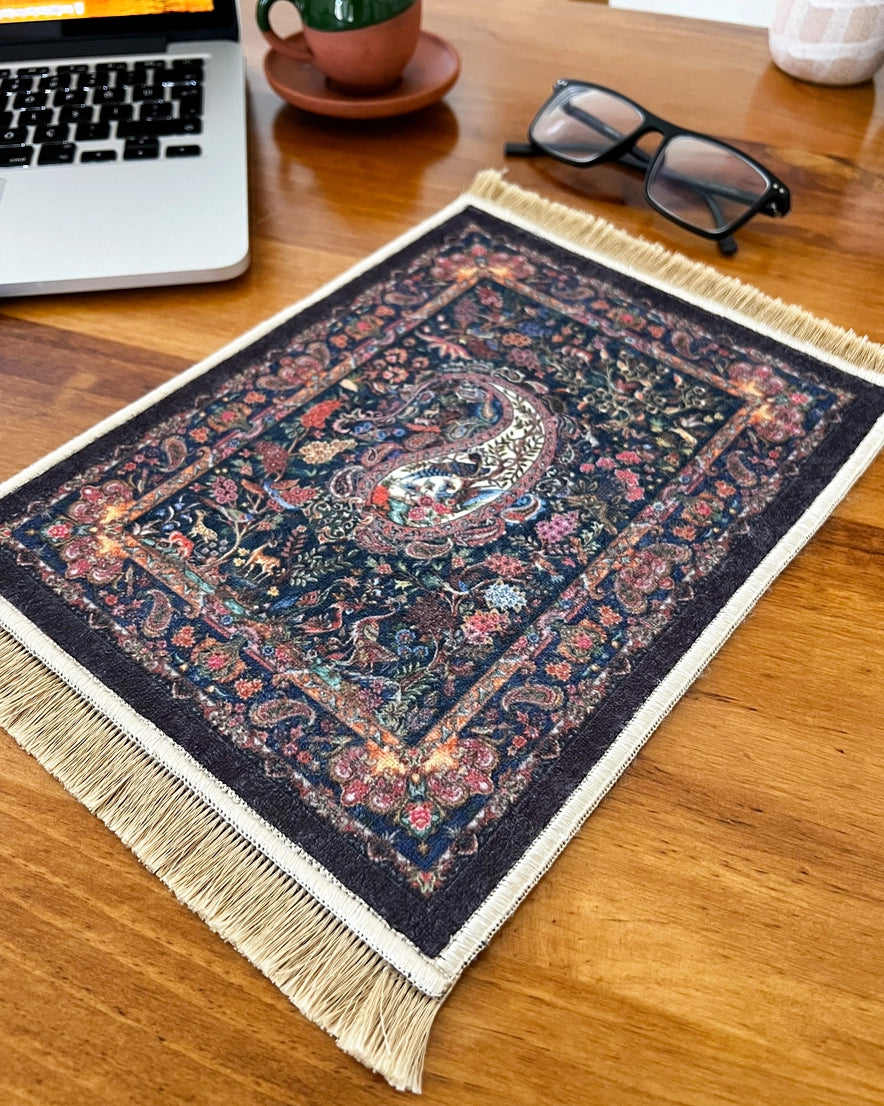Mini Turkish Rug | Persian Rug Mousepad | Office Decor