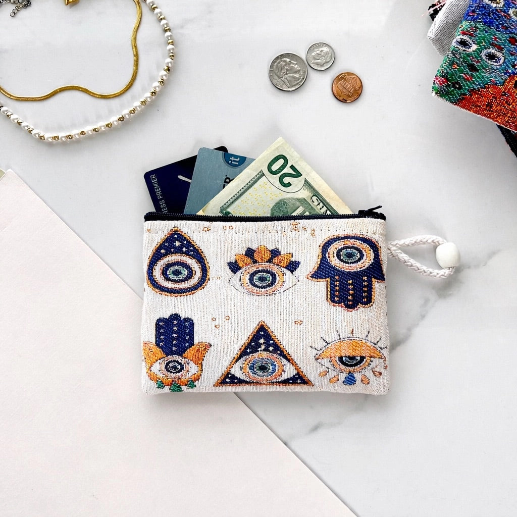 Cute Fabric Pouch | Handmade Coin Purse | Evil Eye