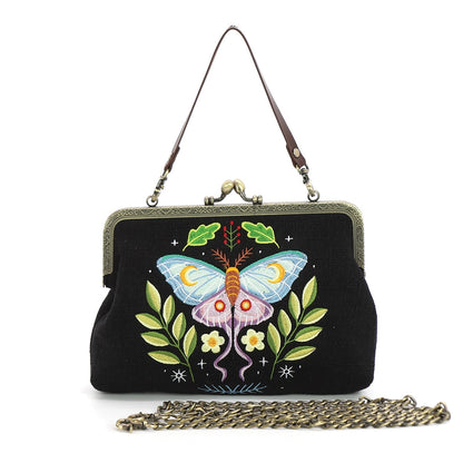 Butterfly Vintage Kiss Lock Bag