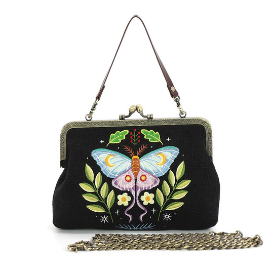 Butterfly Vintage Kiss Lock Bag