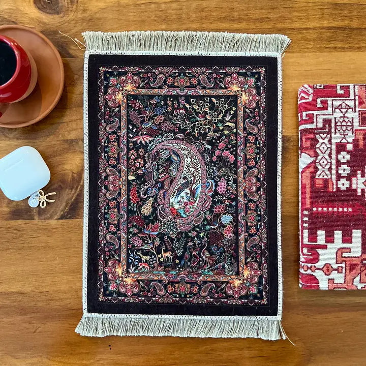 Mini Turkish Rug | Persian Rug Mousepad | Office Decor