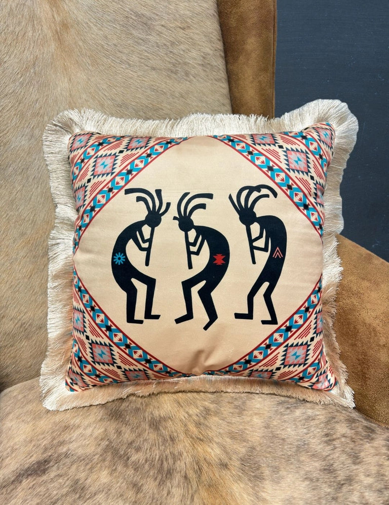Velveteen Fringed Pillow | Kokopelli Southwest Design