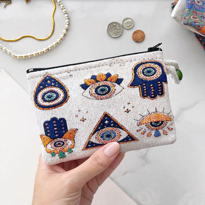 Cute Fabric Pouch | Handmade Coin Purse | Evil Eye