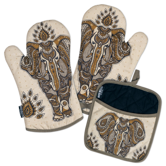 Elephant Boho Oven Mitts