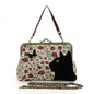 Floral Cat Kiss Lock Bag