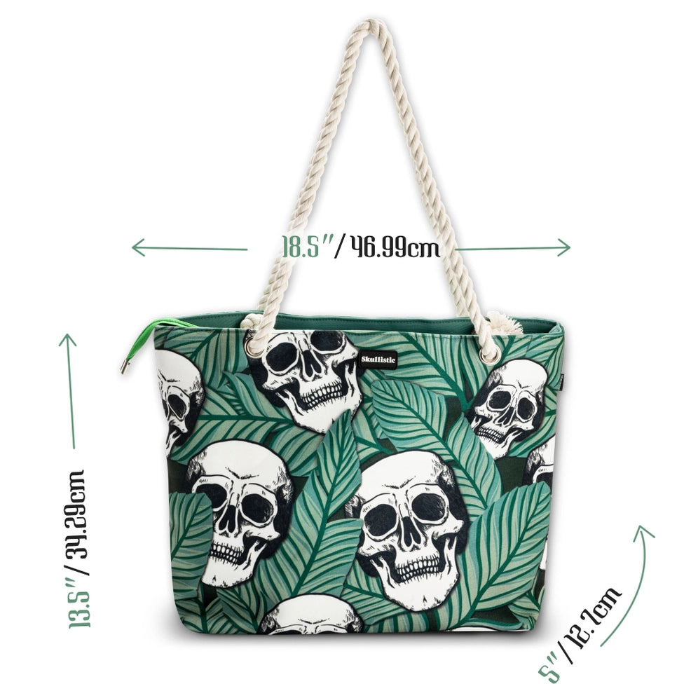 Skullistic Green Tropic Skulls Shoulder Beach Bag