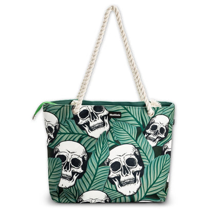Skullistic Green Tropic Skulls Shoulder Beach Bag