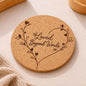Loved Beyond Words Heart Cork Coaster | Heart floral engraved coaster | Mother's Day gift | Romantic gift idea | Sold as a single coaster