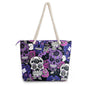 Skullistic Purple Sugar Skull Shoulder Beach Bag