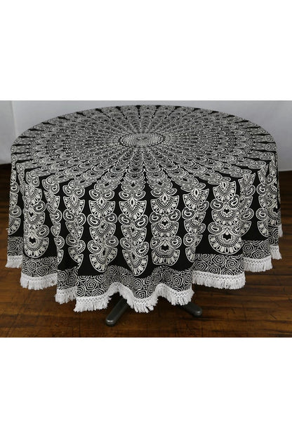 Round Mandala Tapestry | Black & White