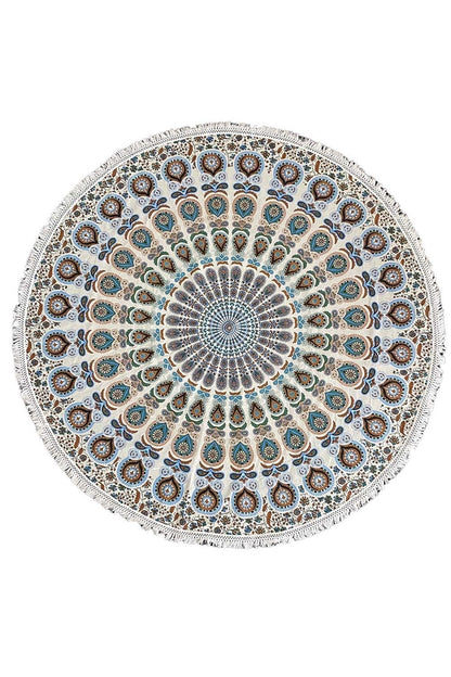Round Mandala Tapestry | Blue & White